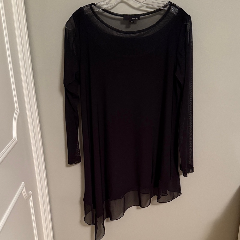 Sun Kim Black Sheer Top